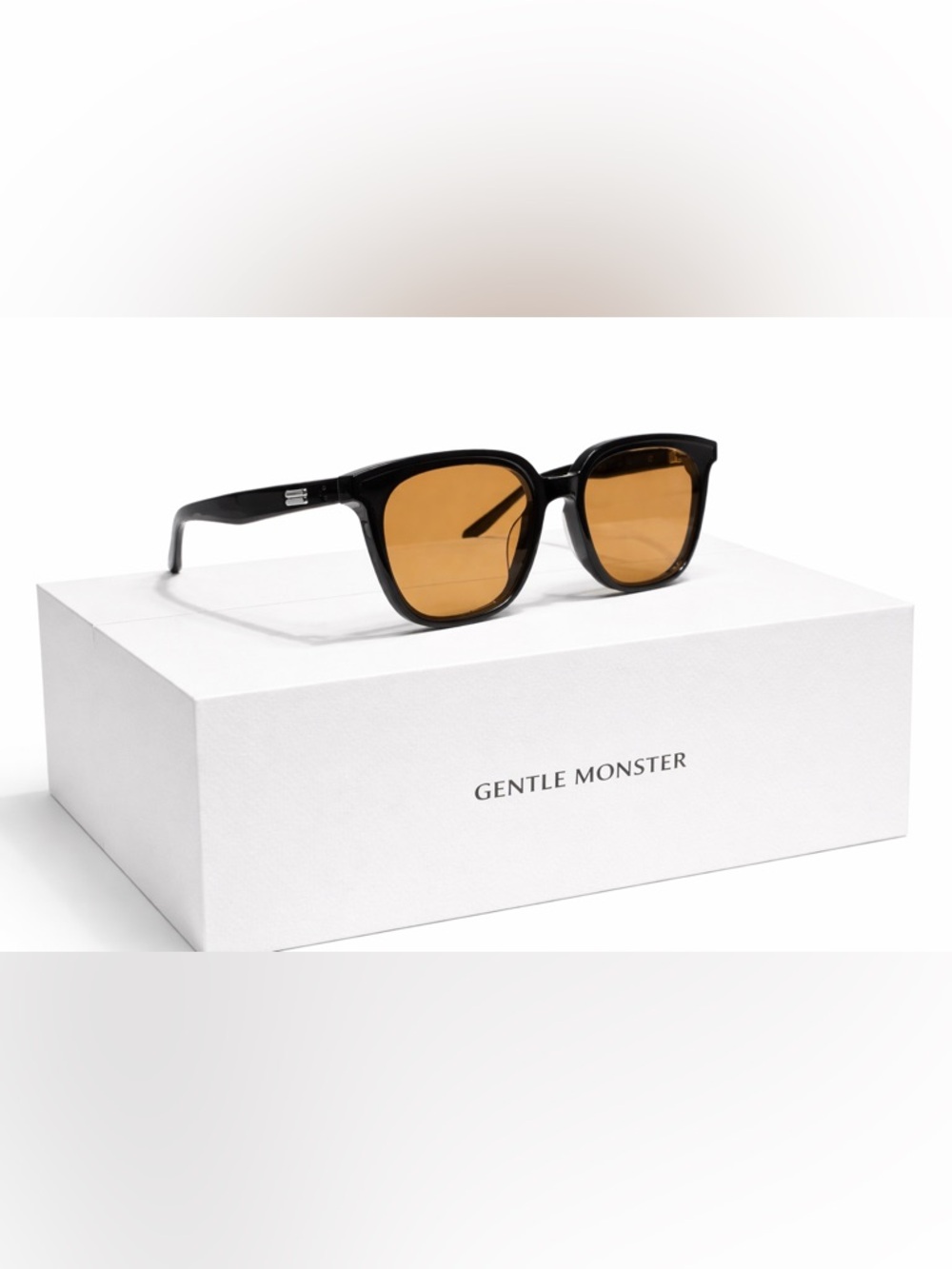 GENTLE MONSTER Black Acetate Sunglasses with Brown Lenses